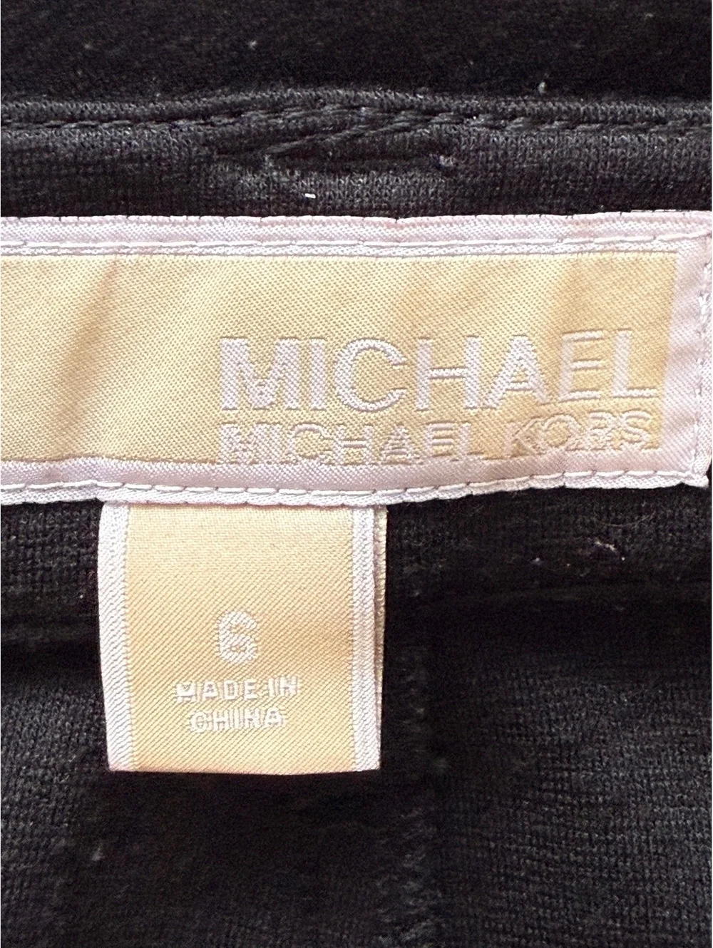 Michael Kors Black Skinny Pants with Gold Zipper Detail Size 6